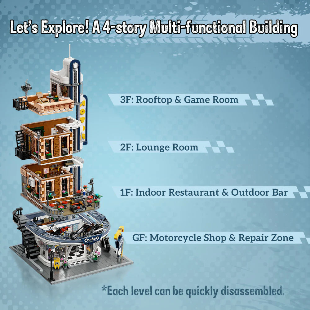 Pantasy - 85024 - Motorcycle Restaurant - 3000+ Pieces