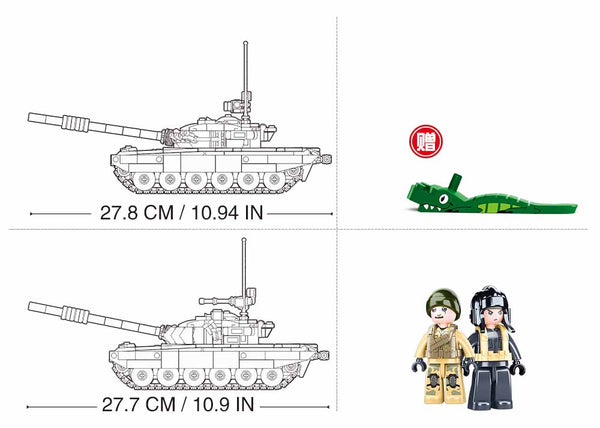 Sluban - M38-B1011 - T-72 Modern Soviet Main Battle Tank - 498 Pieces