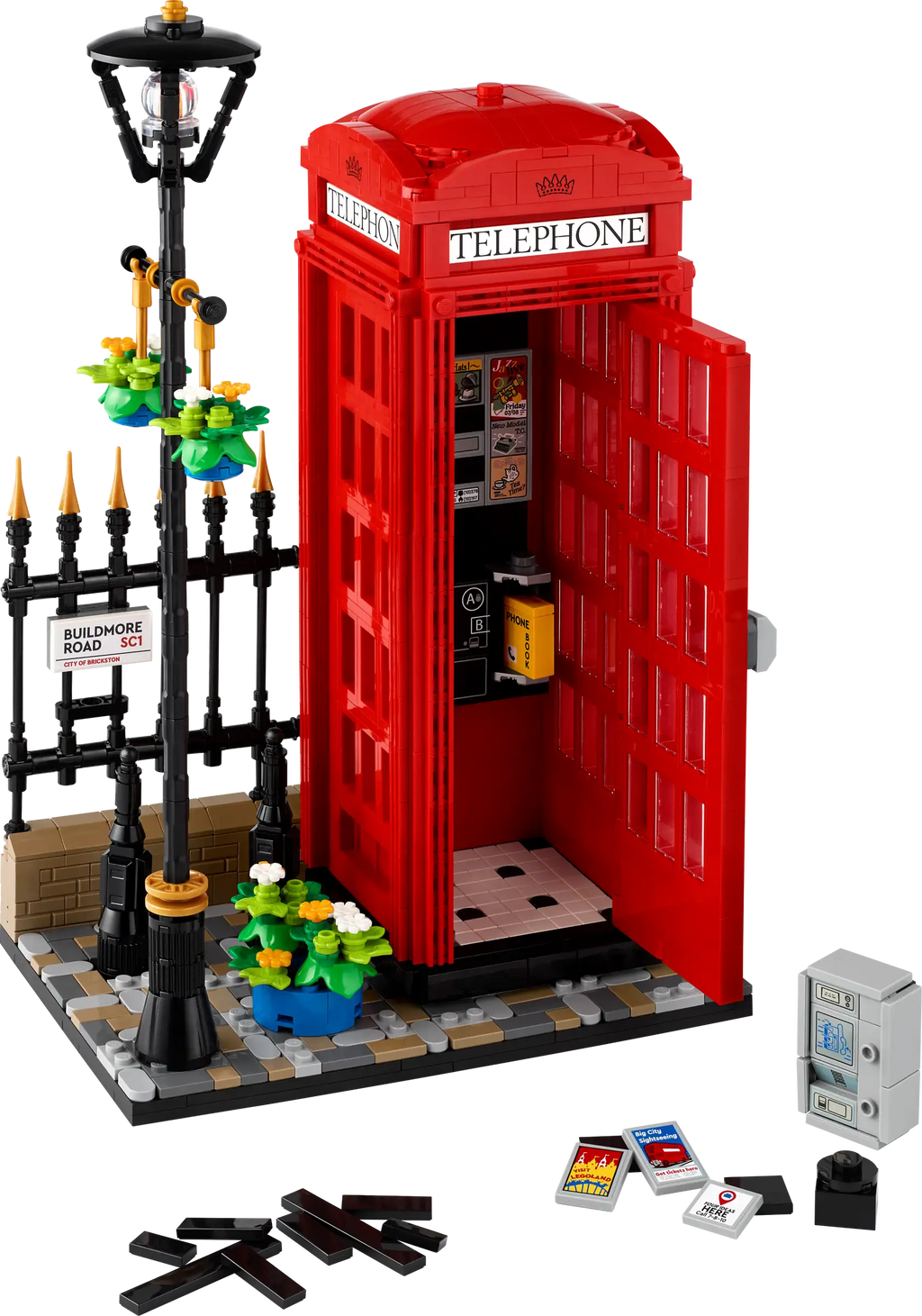 Compatible - IDEAS - 21347 - Red London Telephone Box - 1460 Pieces