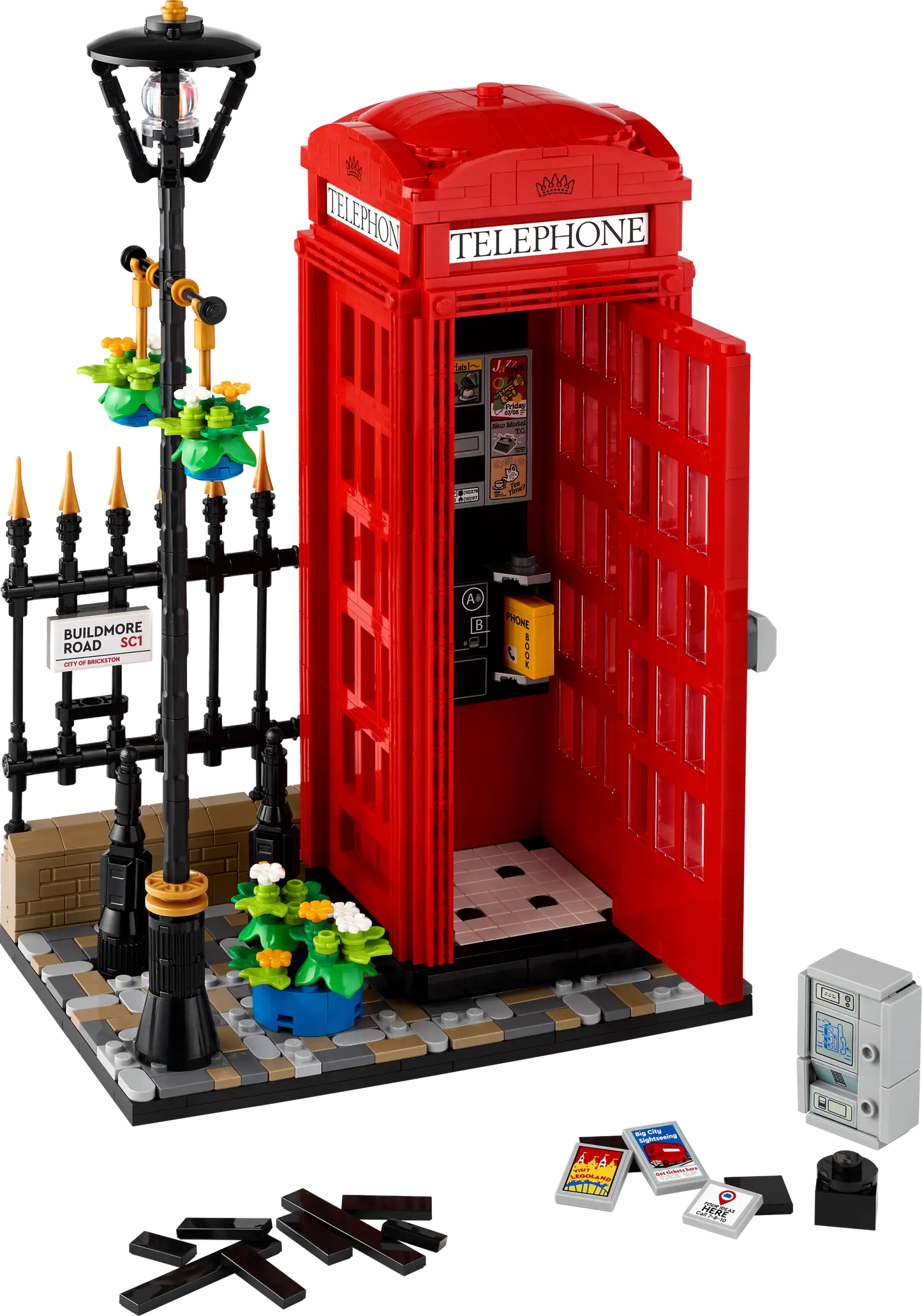 Compatible - 21347 - Red London Telephone Box - 1460 Pieces