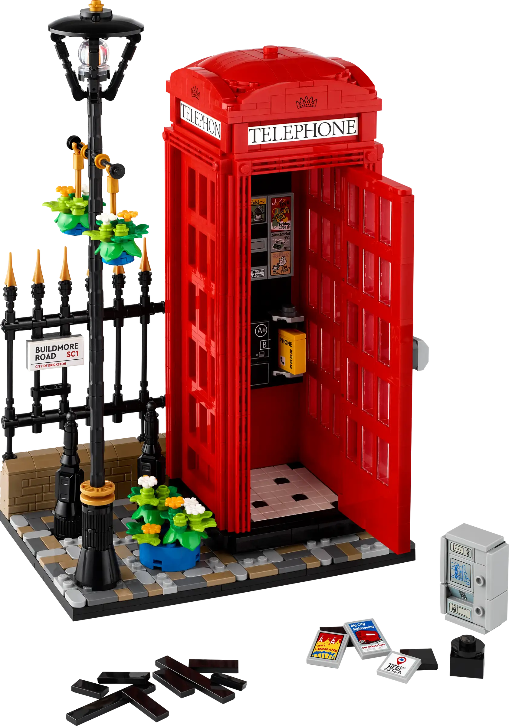 Compatible - IDEAS - 21347 - Red London Telephone Box - 1460 Pieces