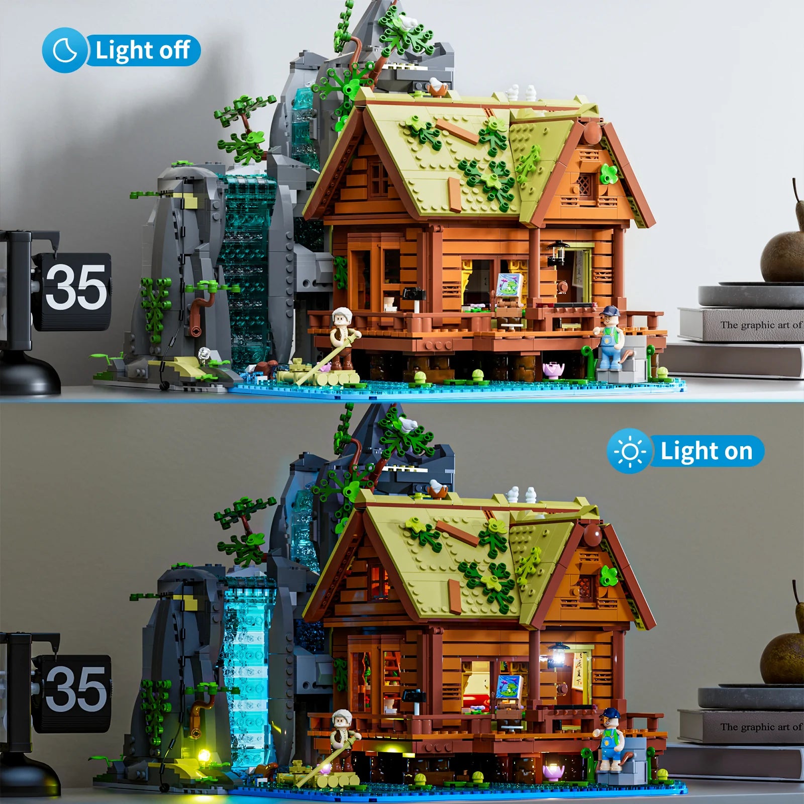Lumibricks - L9083 - Waterfall Cabin - 2539 Pieces