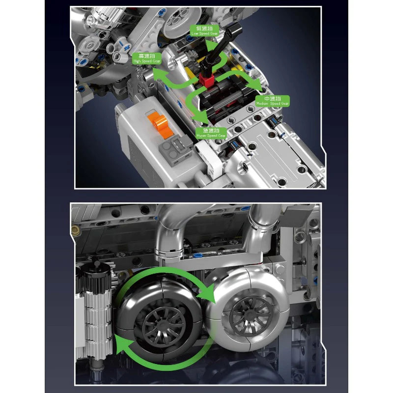 Mould King - 10201 - The Bugatti Chiron V16 Engine - 2024 Pieces