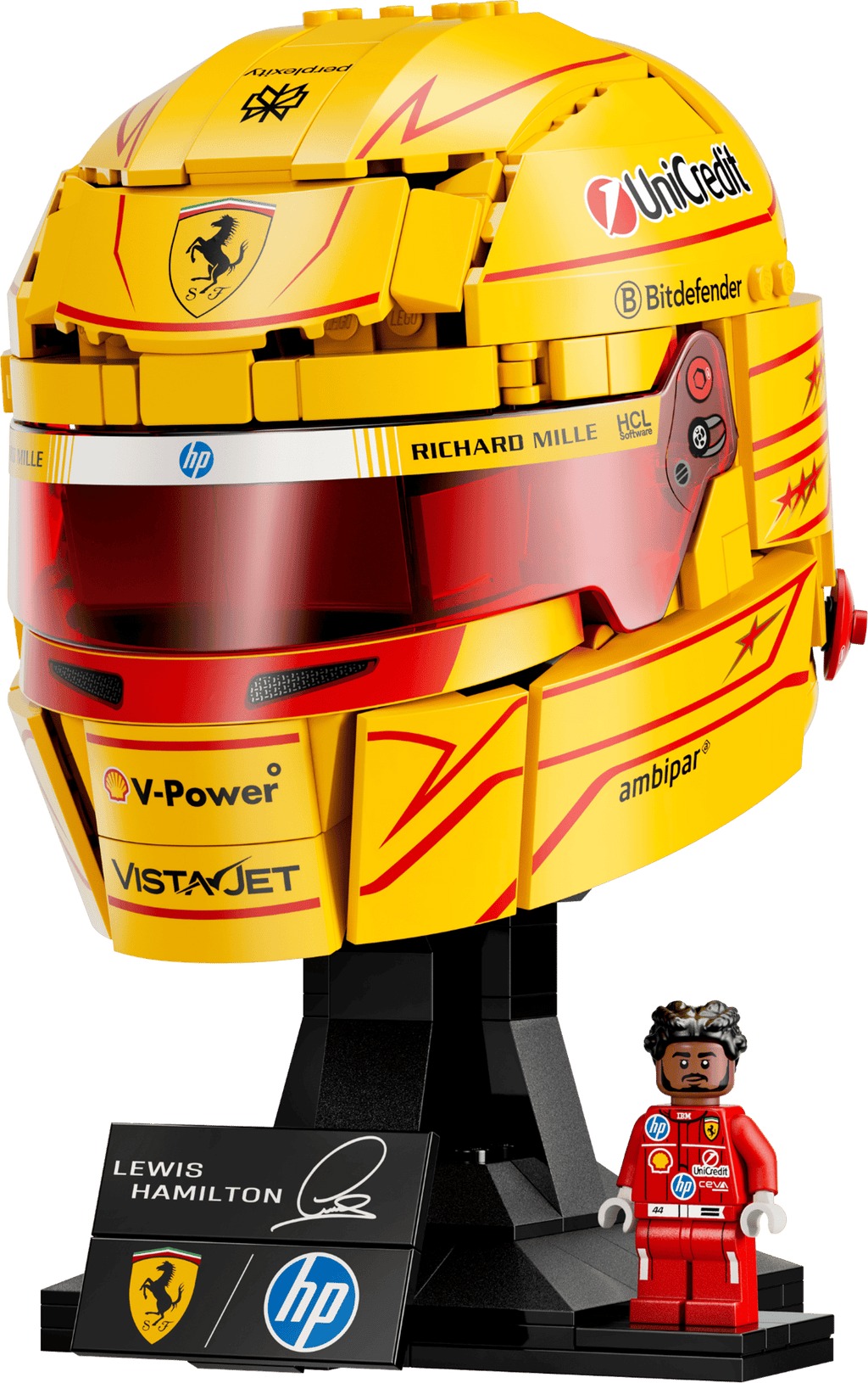 Compatible - 43022 - Editions - Scuderia Ferrari HP Lewis Hamilton Helmet - 884 Pieces