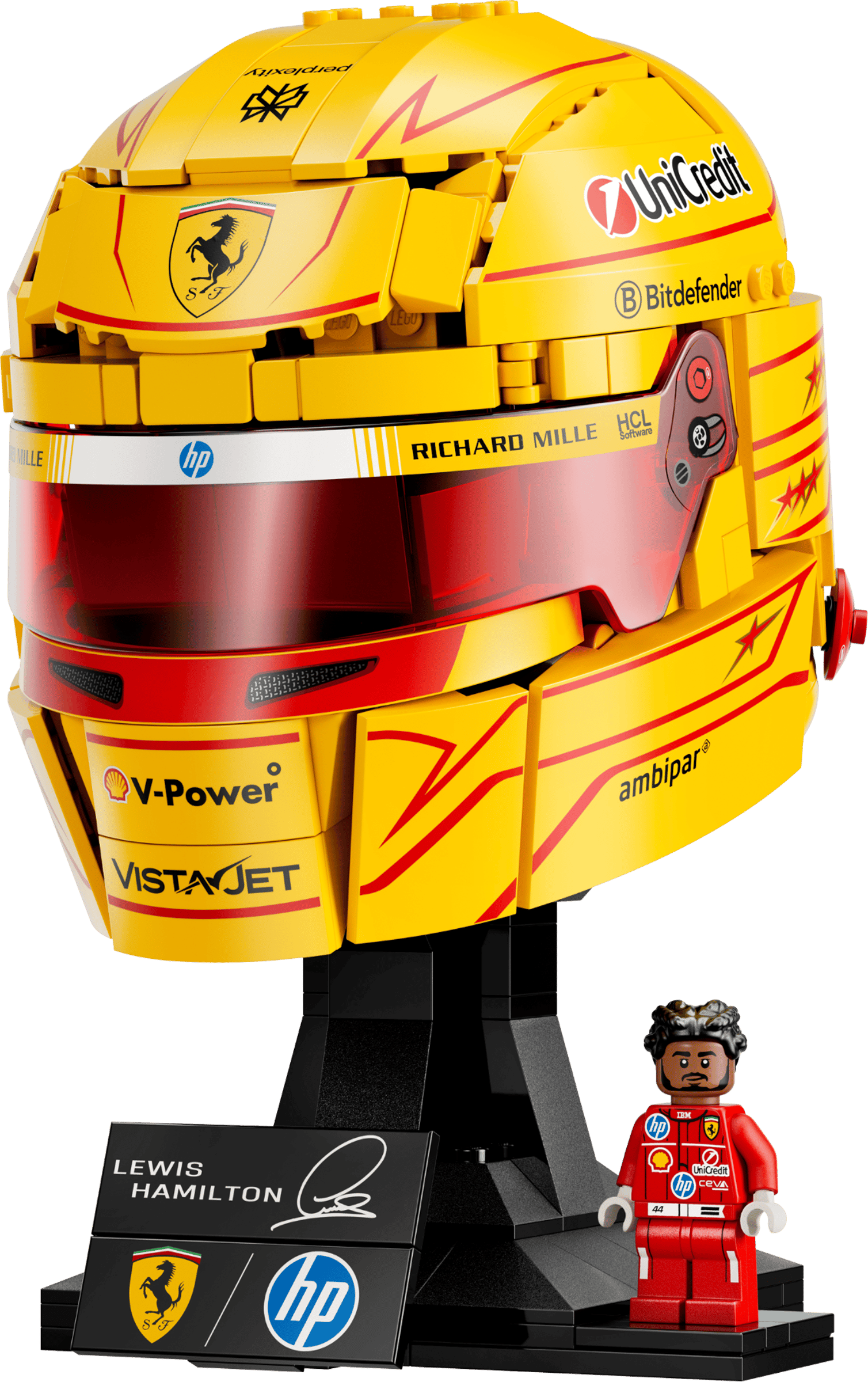 Compatible - 43022 - Editions - Scuderia Ferrari HP Lewis Hamilton Helmet - 884 Pieces