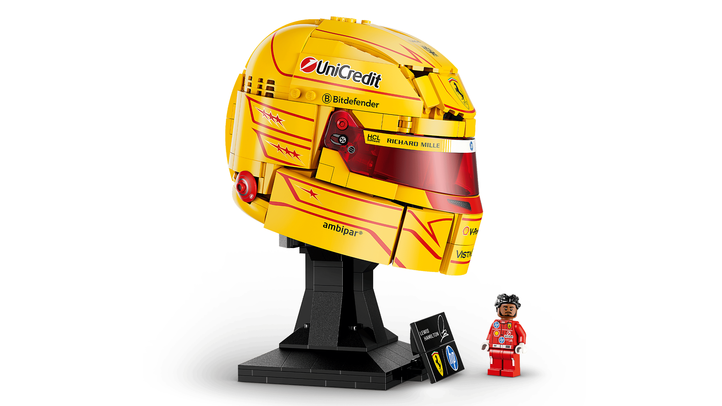 Compatible - 43022 - Editions - Scuderia Ferrari HP Lewis Hamilton Helmet - 884 Pieces