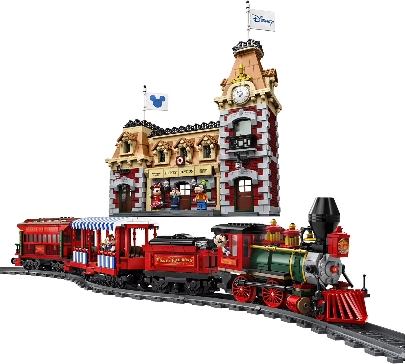 Compatible - Disney - 71044 - Disney Train and Station - 2925 Pieces (w/ Powered UP)