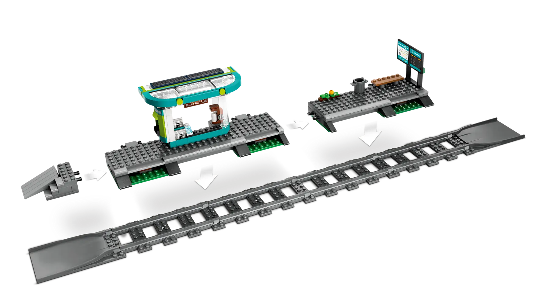 Compatible - City - 60423 - Downtown Streetcar and Station - 811 Pieces
