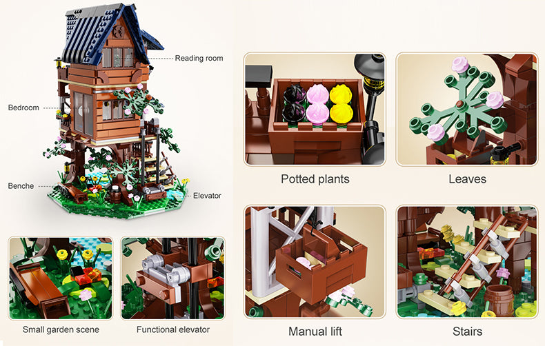 CADA - C66004 - Four Seasons Tree Shack - 1155 Pieces - LED Kit Included