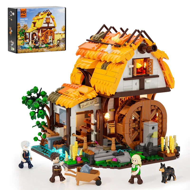 Funwhole/Lumibricks - F9061 - Medieval Water Mill - 1278 Pieces