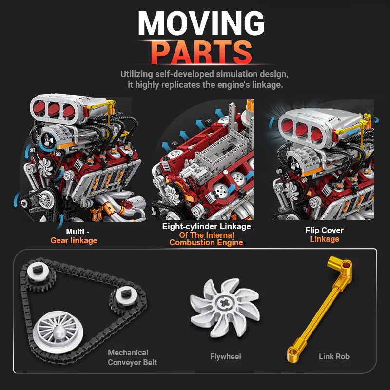 Eikee - Y15001 - V8 Engine - 2347 Pieces - Dynamic Version Only