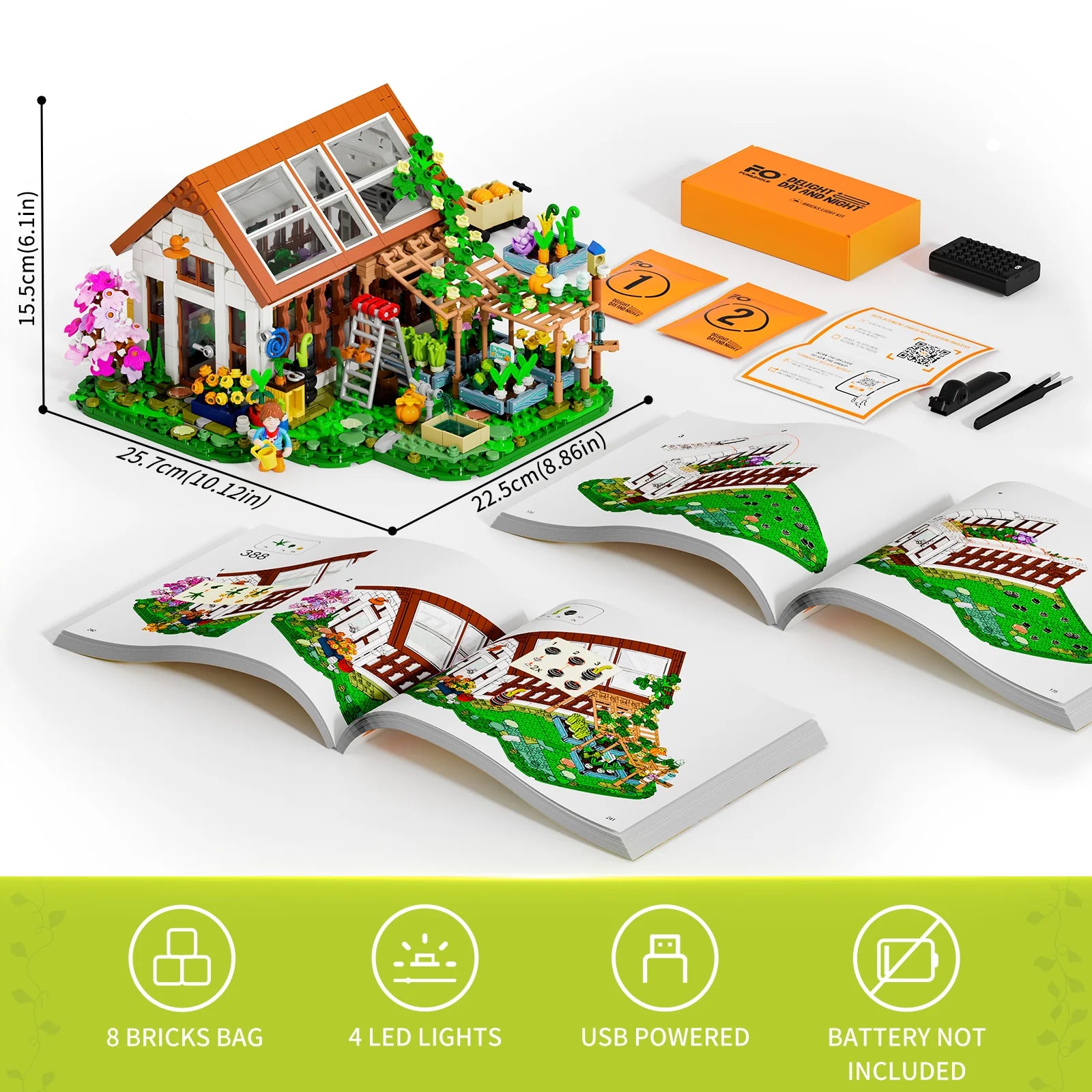 Funwhole/Lumibricks - F9059 - Home Greenhouse - 1428 Pieces