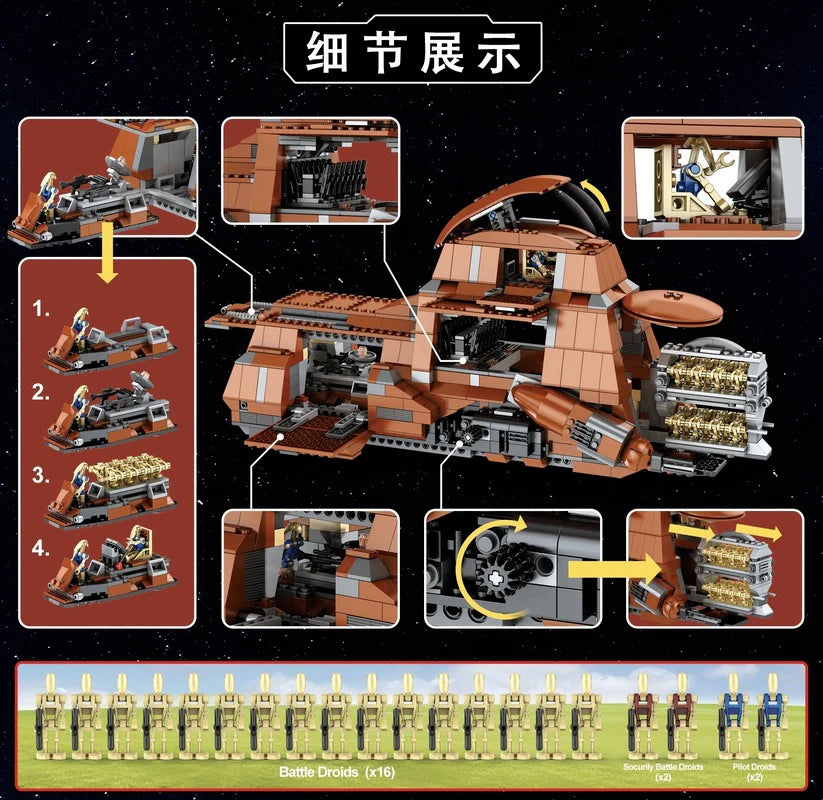 Compatible - Star Wars - MTT Troop Carrier - 1326 Pieces