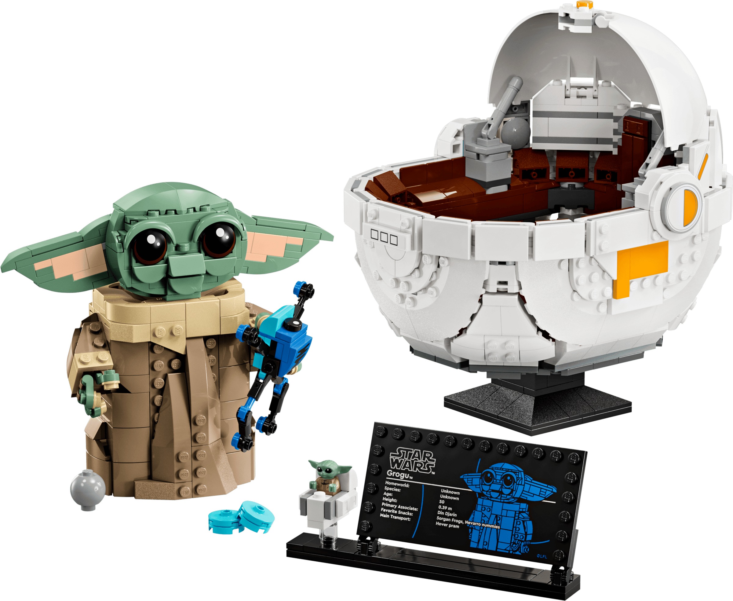 Compatible - Star Wars - 75403 - Grogu With Hover Pram - 1048 Pieces