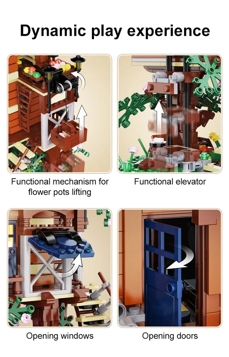 CaDA - C66004 - Four Seasons Tree Shack - 1155 Pieces - LED Kit Included