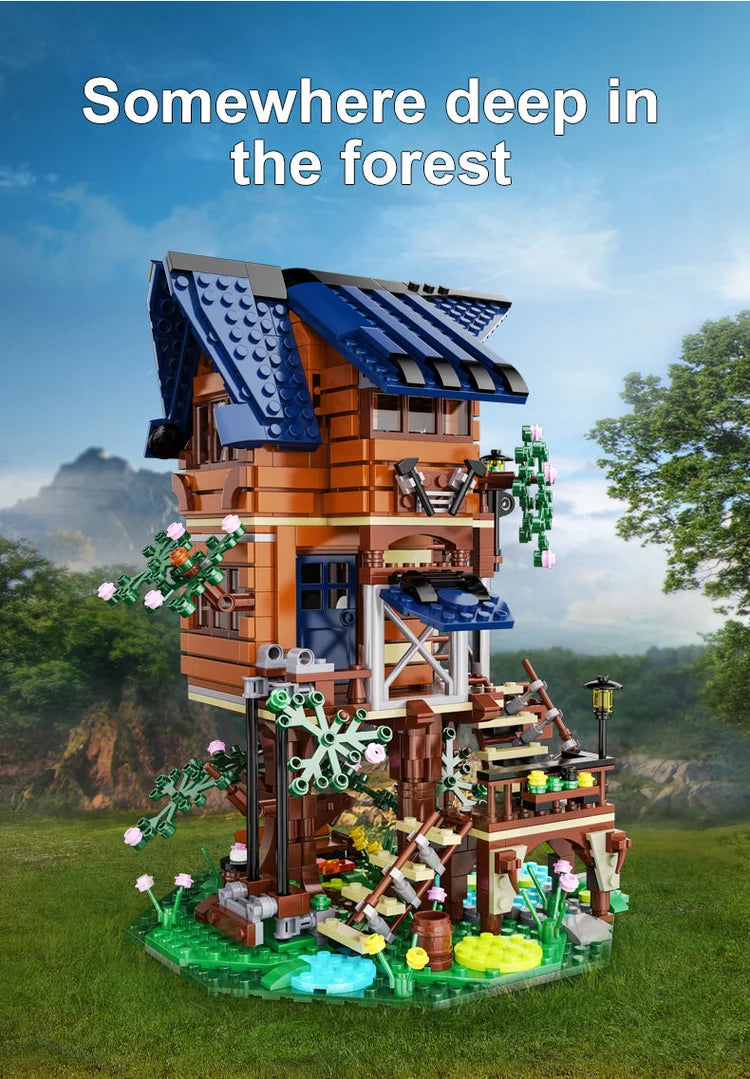 CaDA - C66004 - Four Seasons Tree Shack - 1155 Pieces - LED Kit Included