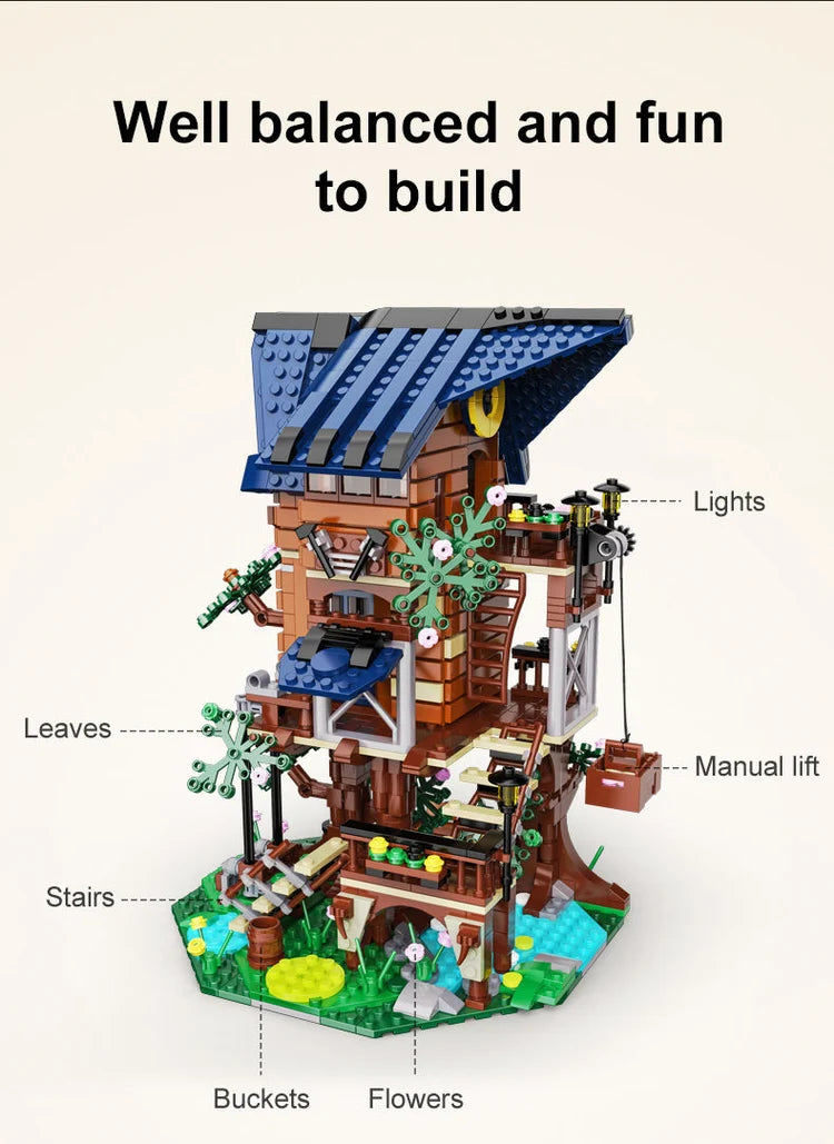 CaDA - C66004 - Four Seasons Tree Shack - 1155 Pieces - LED Kit Included