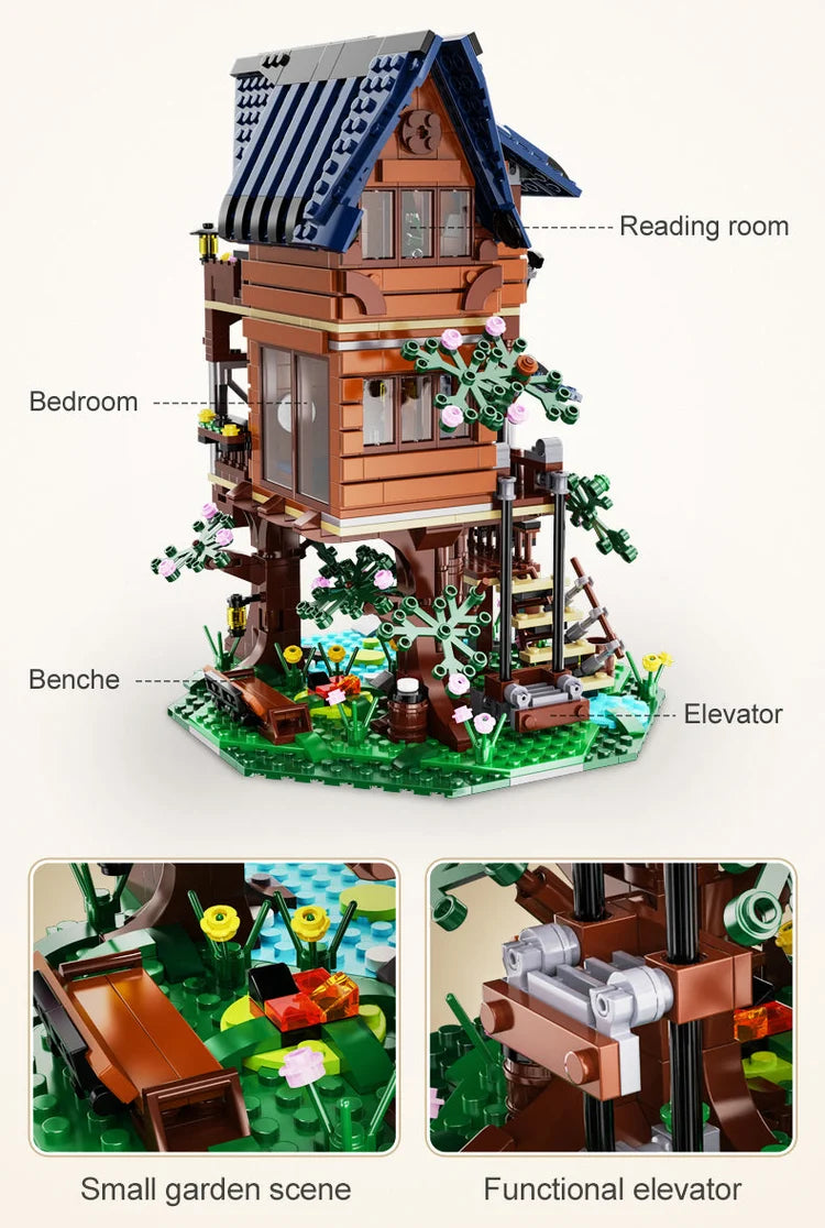 CaDA - C66004 - Four Seasons Tree Shack - 1155 Pieces - LED Kit Included