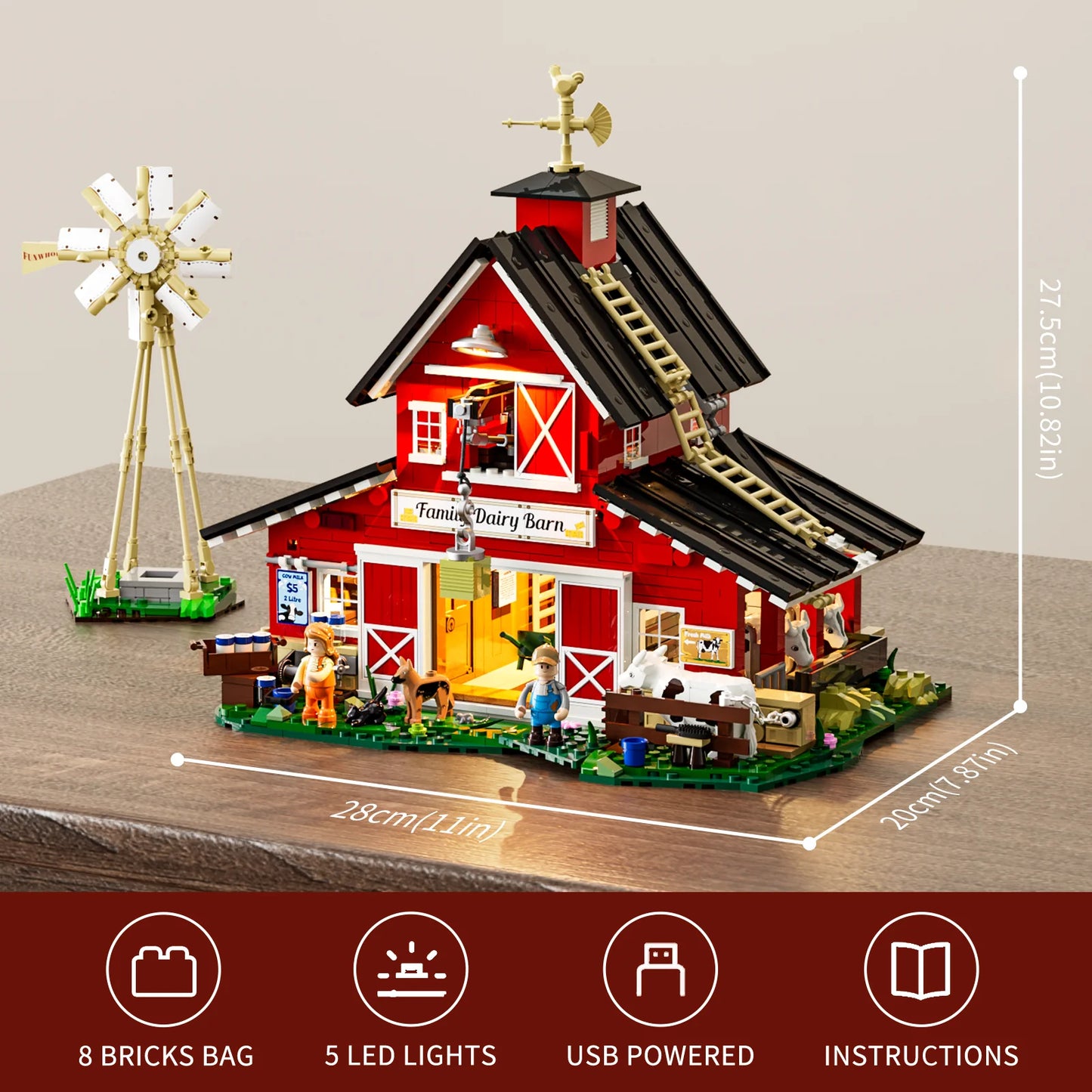 Funwhole/Lumibricks - F9037 - Cowbarn - 1368 Pieces