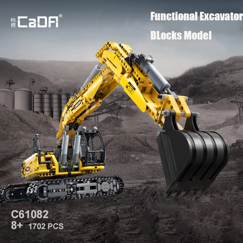CaDA - C61082 - Master Series - Fully Functional Excavator - 1702 Pieces