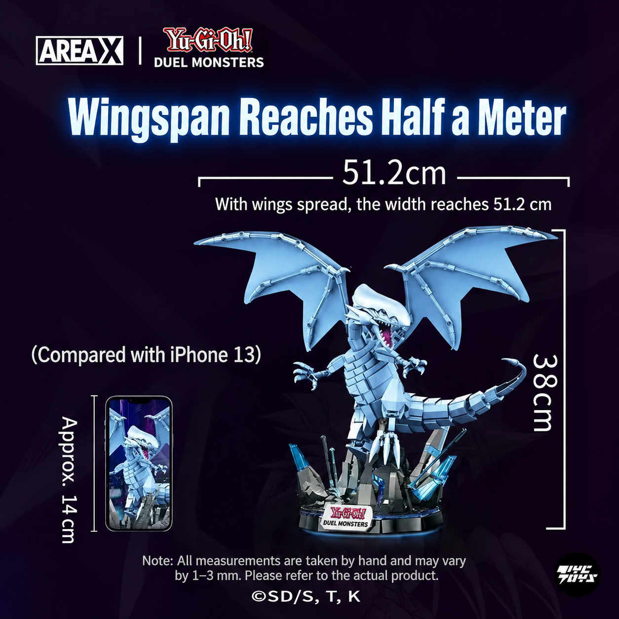 Area X - AB0004 - Yu-Gi-Oh Series - Blue-Eyes White Dragon - 1258 Pieces