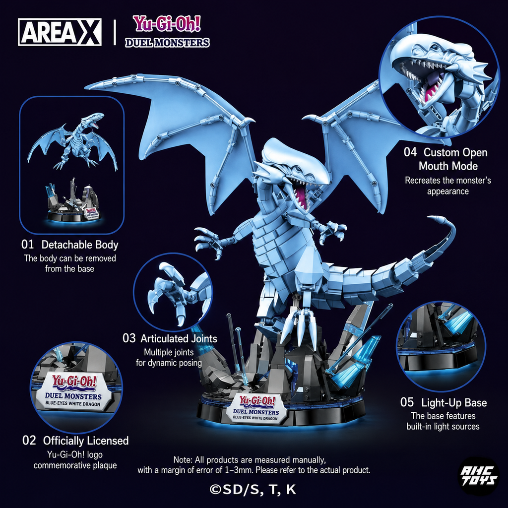 Area X - AB0004 - Yu-Gi-Oh Series - Blue-Eyes White Dragon - 1258 Pieces