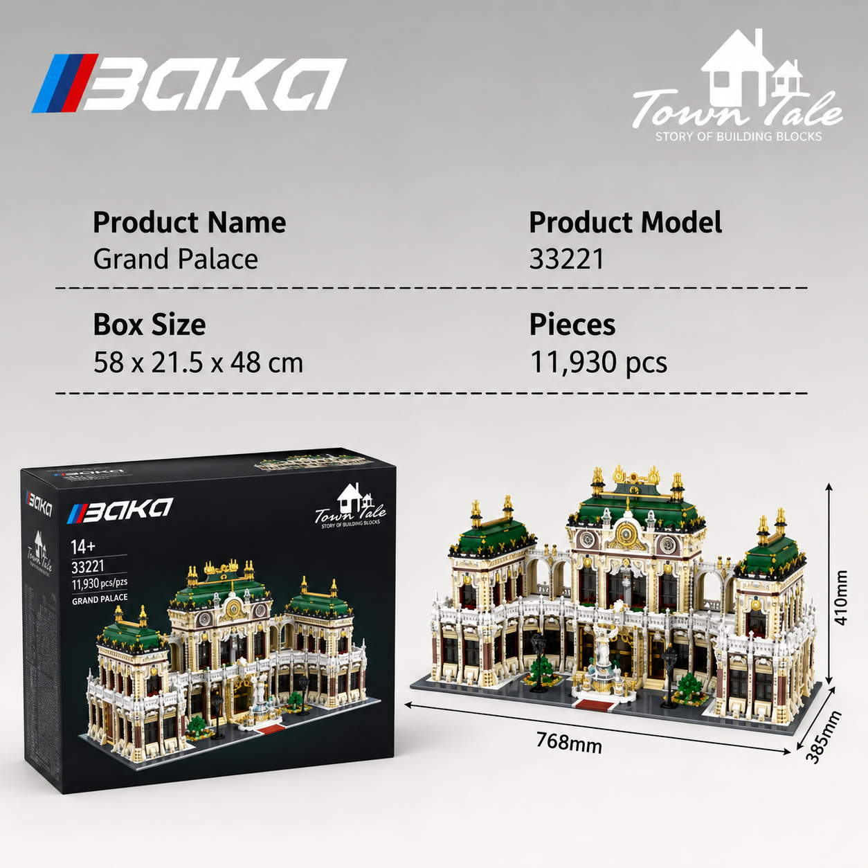 BAKA - 33221 - Luxurious Grand Palace - 11930 Pieces