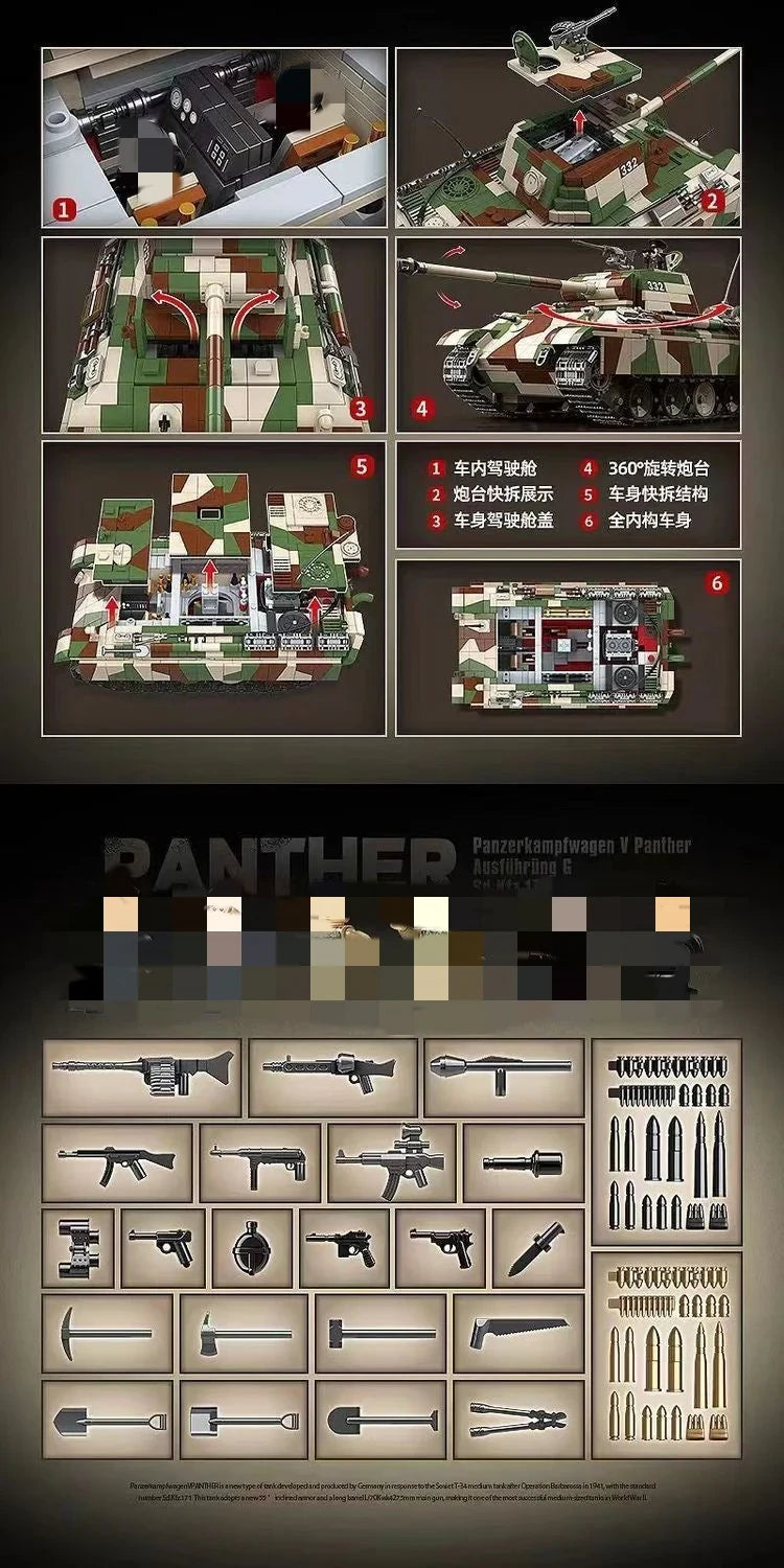 Quan Guan - 100252 - Panzerkampfwagen V Panther Ausf.G - 2276 Pieces