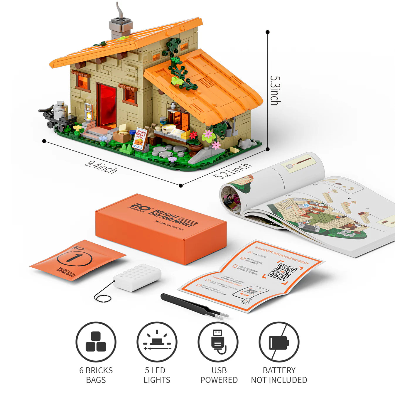 Funwhole/Lumibricks - F9049 - Farmstead Cheese House - 867 Pieces
