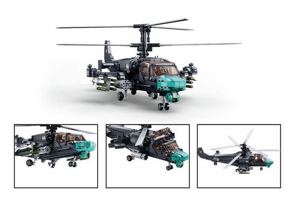 Sluban - M38-B1138 - Russian KA-52S Gunship Helicopter - 913 pieces