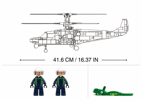 Sluban - M38-B1138 - Russian KA-52S Gunship Helicopter - 913 pieces