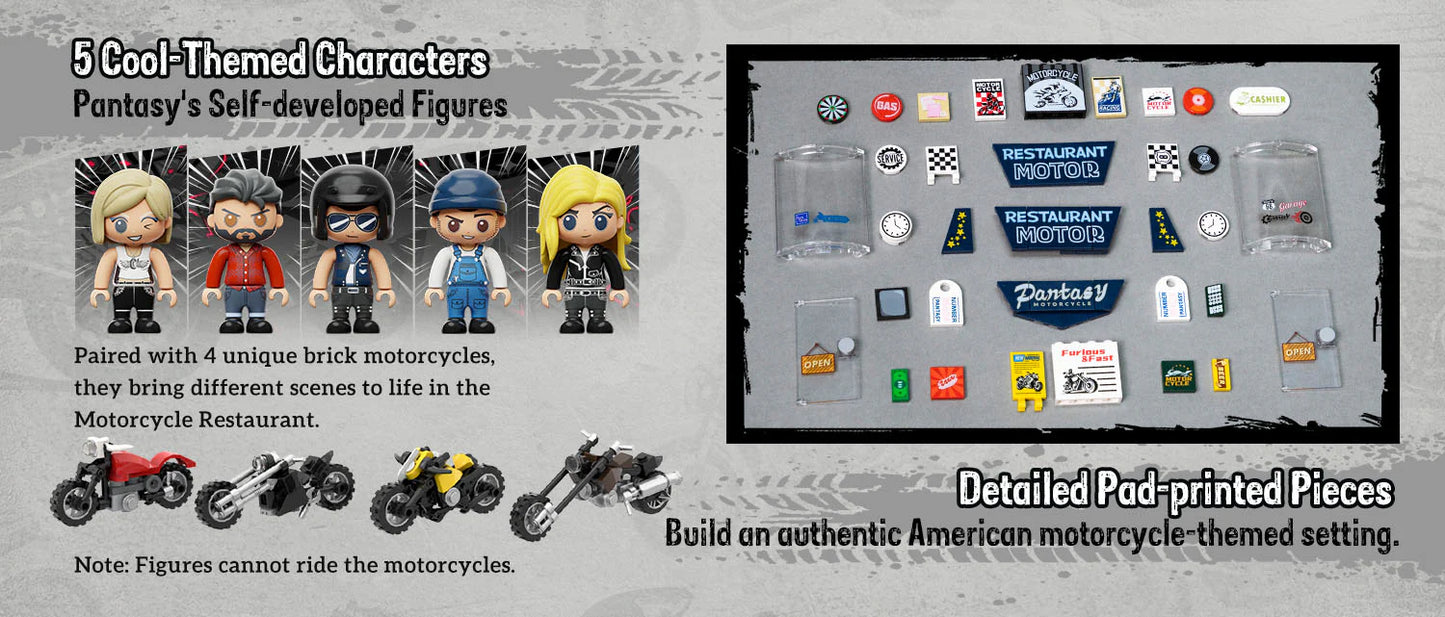 Pantasy - 85024 - Motorcycle Restaurant - 3000+ Pieces
