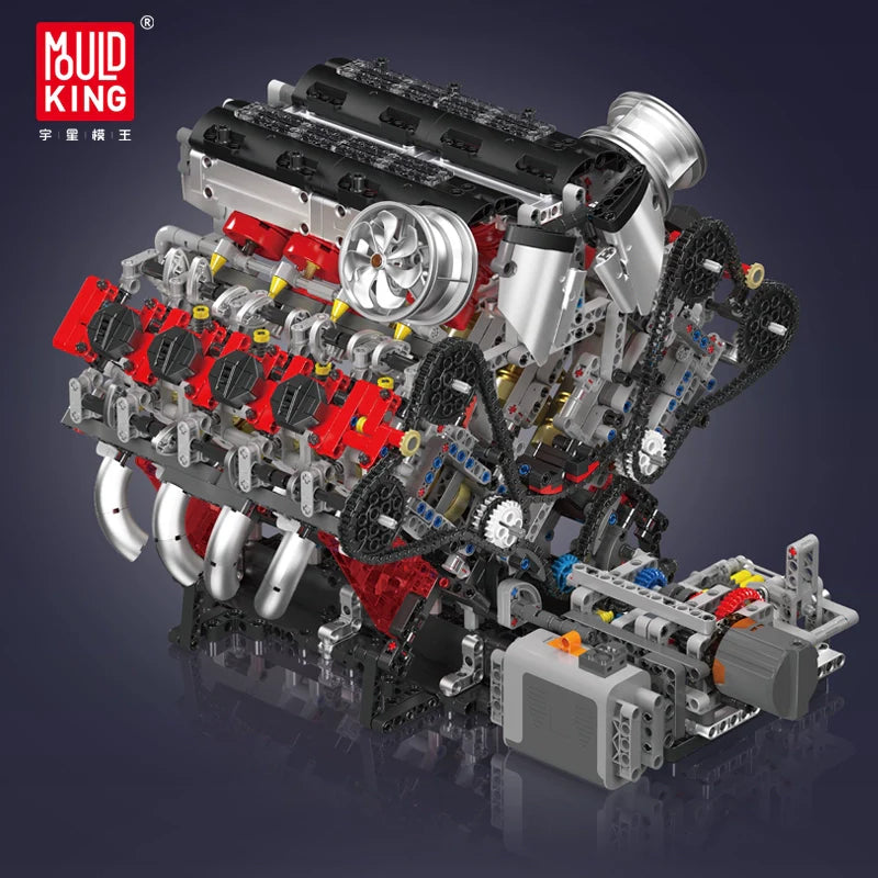 Mould King - 10130 - The Ferrari 488 Engine - 2718 Pieces - Dynamic Version