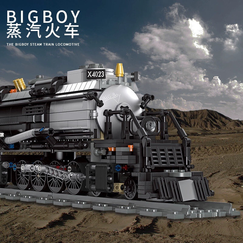 Jie Xing 59005 building block urban transportation series BIGBOY steam train model assembly boy toys cross-border