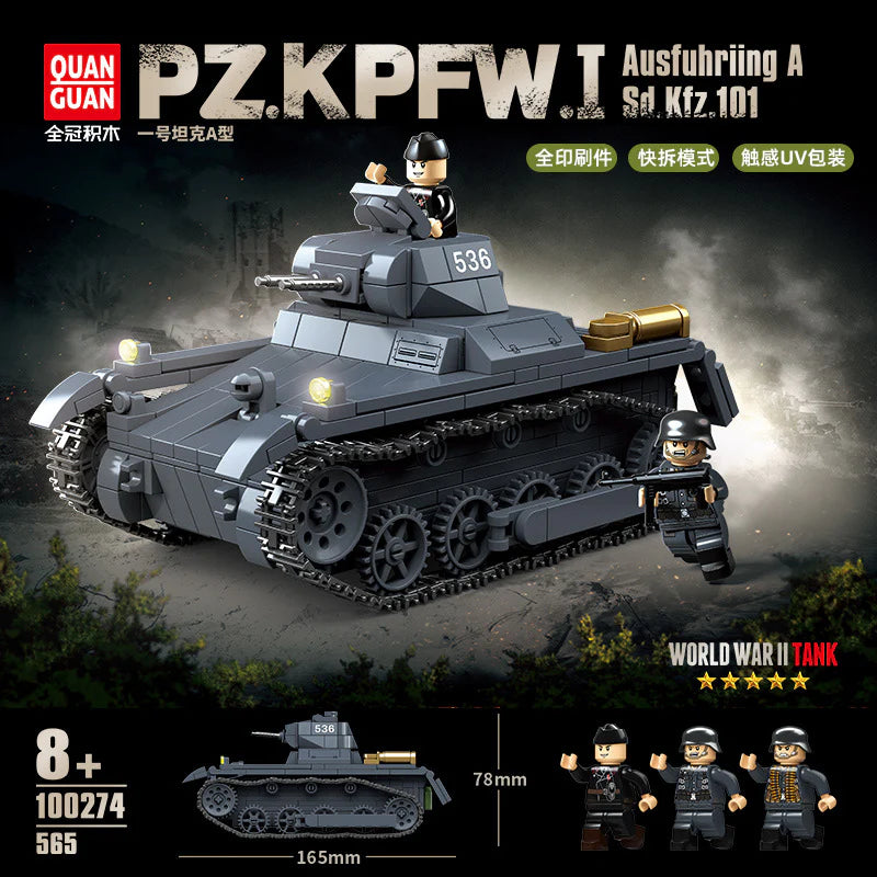 Quan Guan - 100274 - Panzer 1 Type A - 565 Pieces