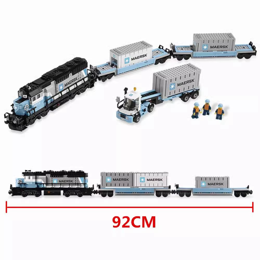 China Building Blocks Creative Series Maersk Train 10219 Children's Educational Assembling Toy Boy Gift 21006