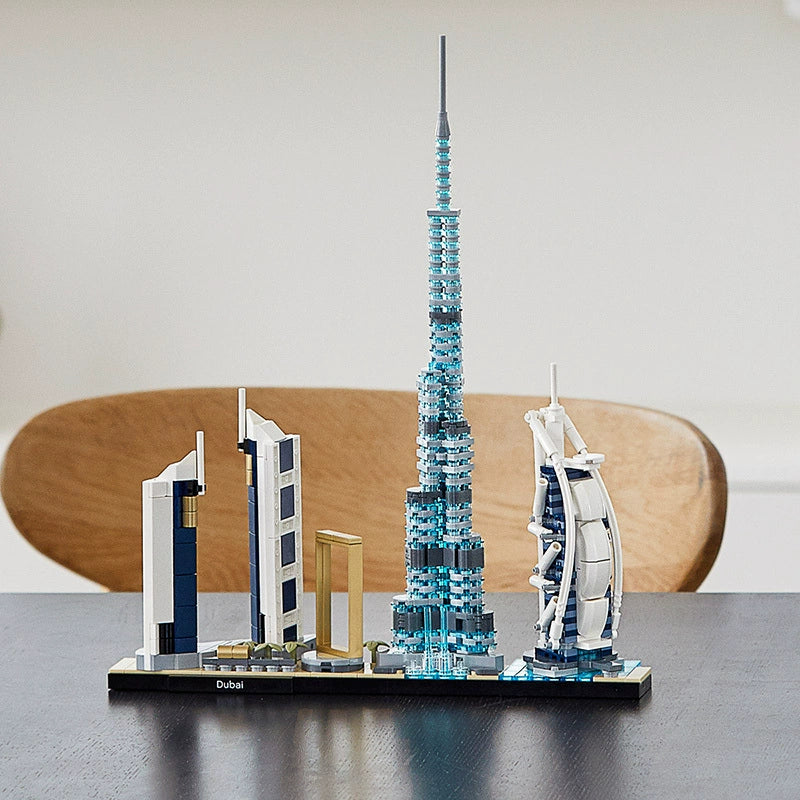 Dubai Skyline Architecture Burj Al Arab Burj Dubai Box Assembling Toys China Building Blocks 21052