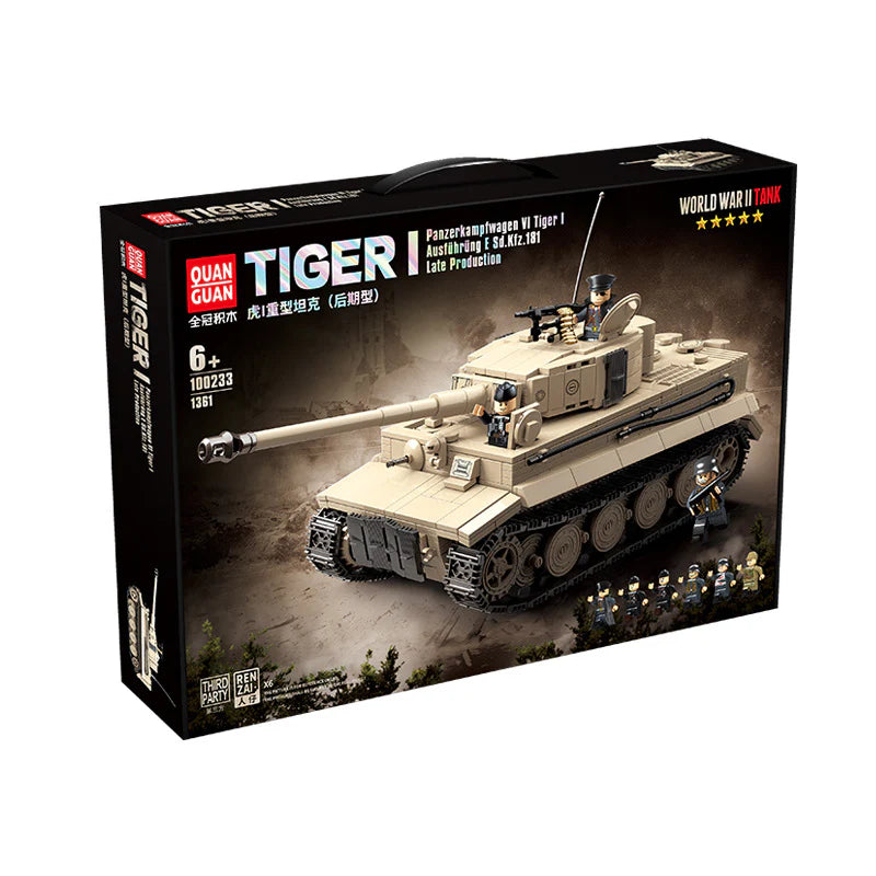 Quan Guan - 100233 - Tiger I Heavy Tank - 1361 Pieces