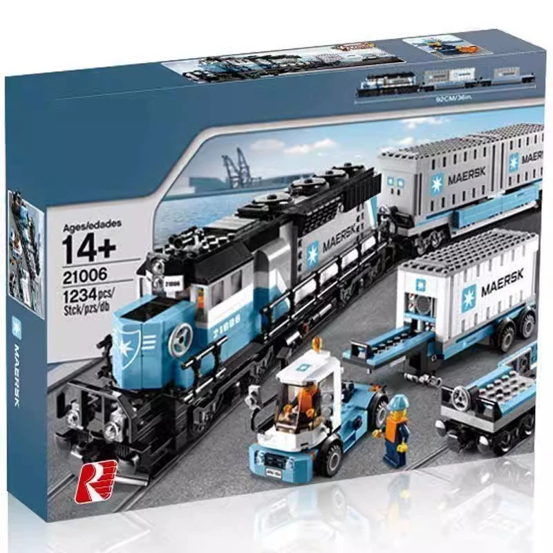 China Building Blocks Creative Series Maersk Train 10219 Children's Educational Assembling Toy Boy Gift 21006