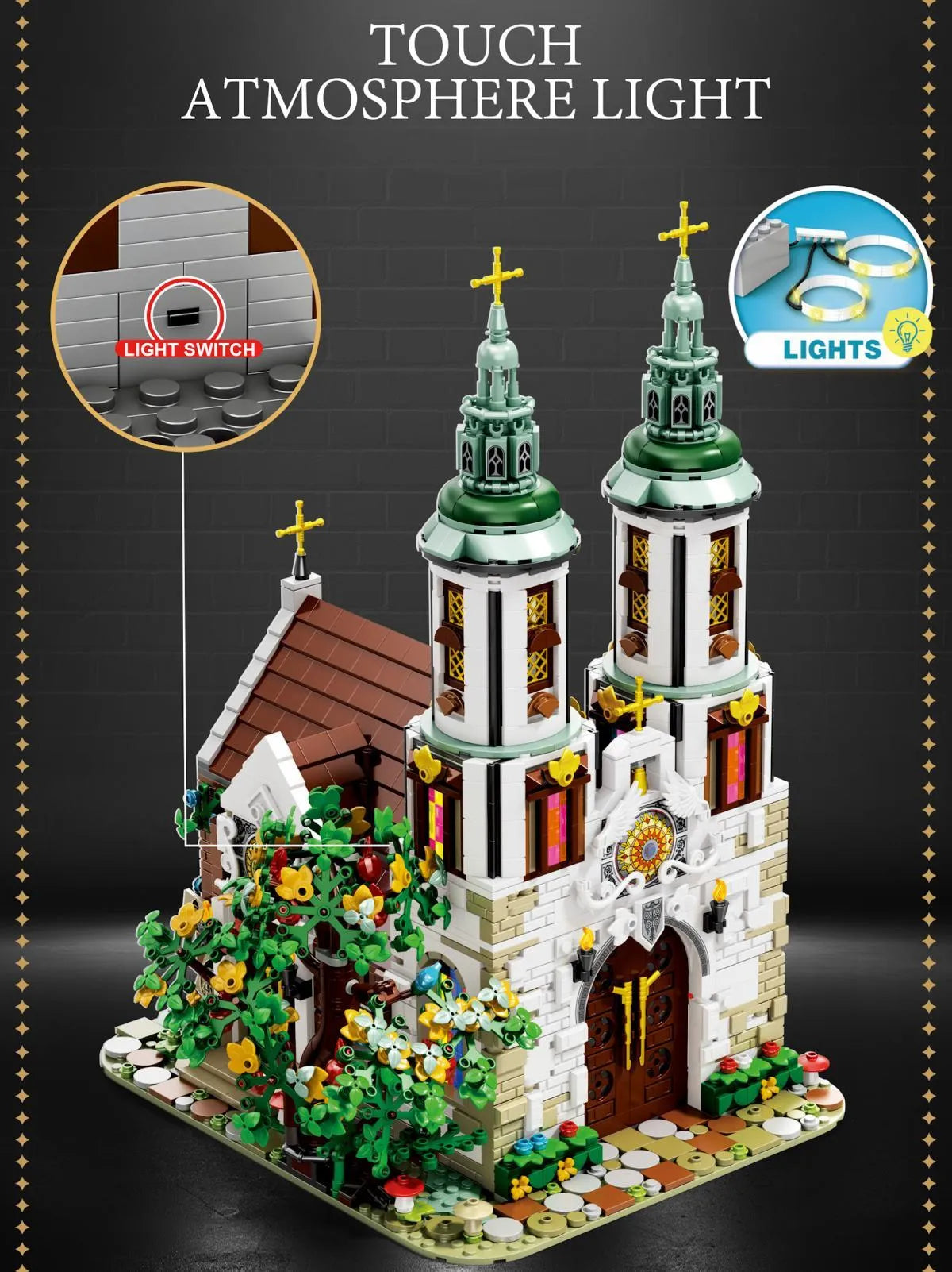 Reobrix - 66023 - St Andrew's Church - 3306 Pieces - Includes LED Light Kit