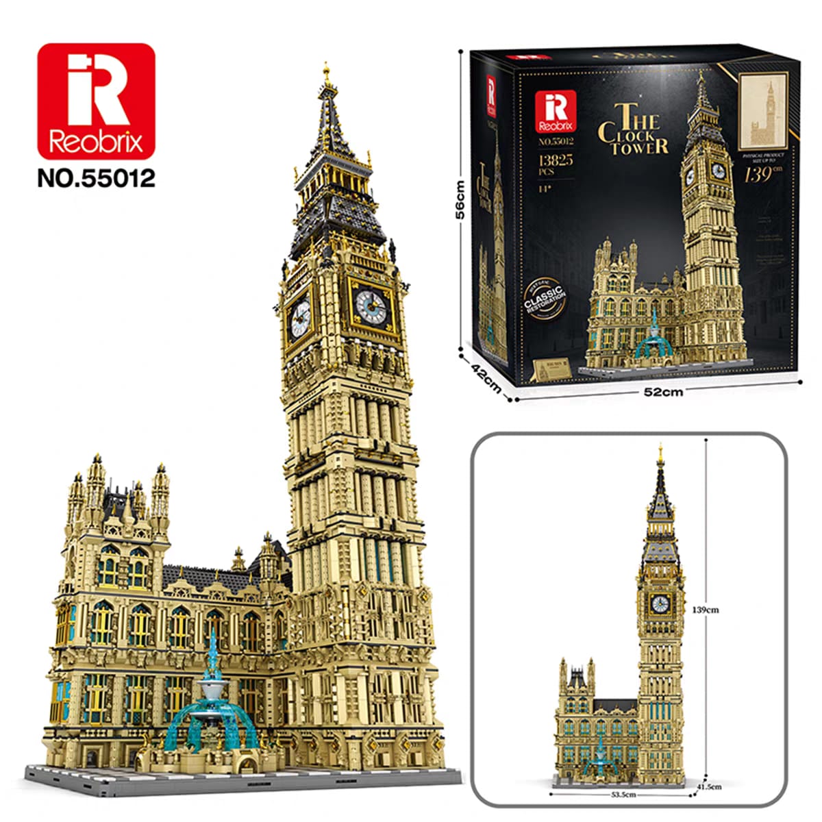 Reobrix - 55012 - Elizabeth Clock Tower - Big Ben - 13825 Pieces