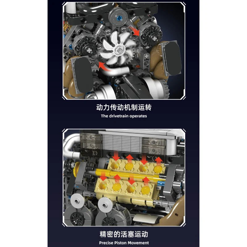 Mould King - 10131 - BGT Supercar Engine - 952 Pieces - Dynamic Version