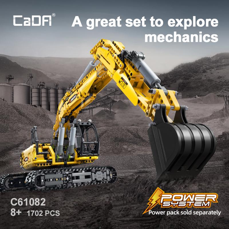 CaDA - C61082 - Master Series - Fully Functional Excavator - 1702 Pieces