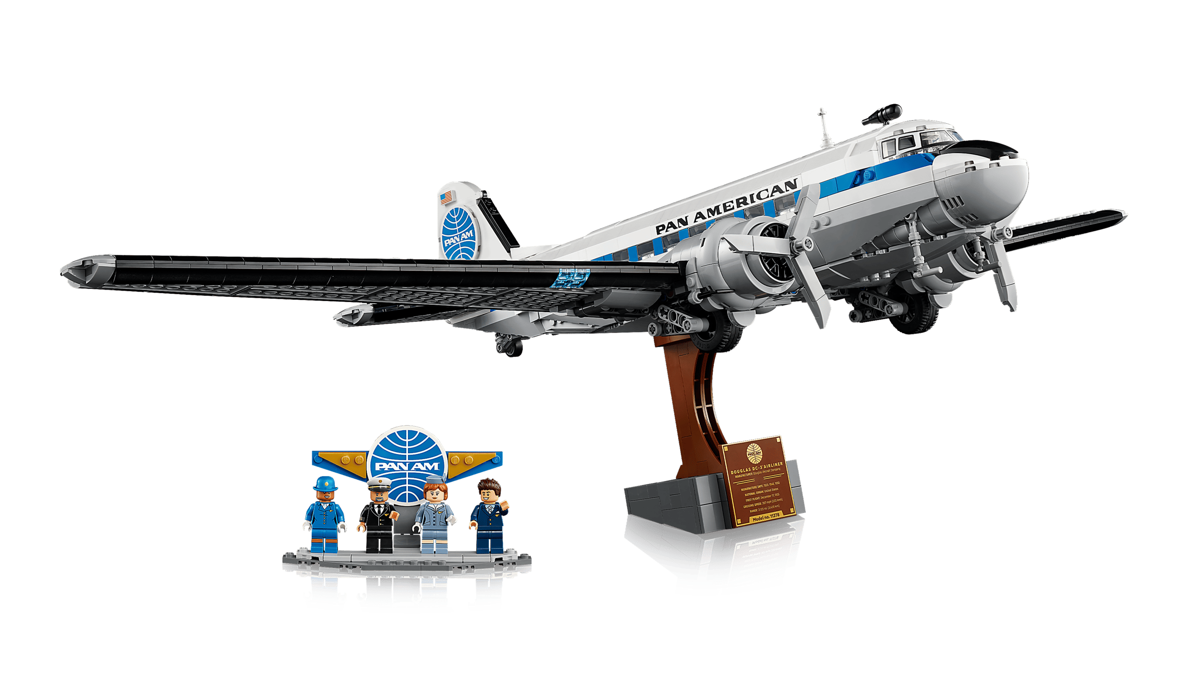 Compatible - Icons - 11378 - Douglas DC-3 PAN AM Airliner - 1903 Pieces