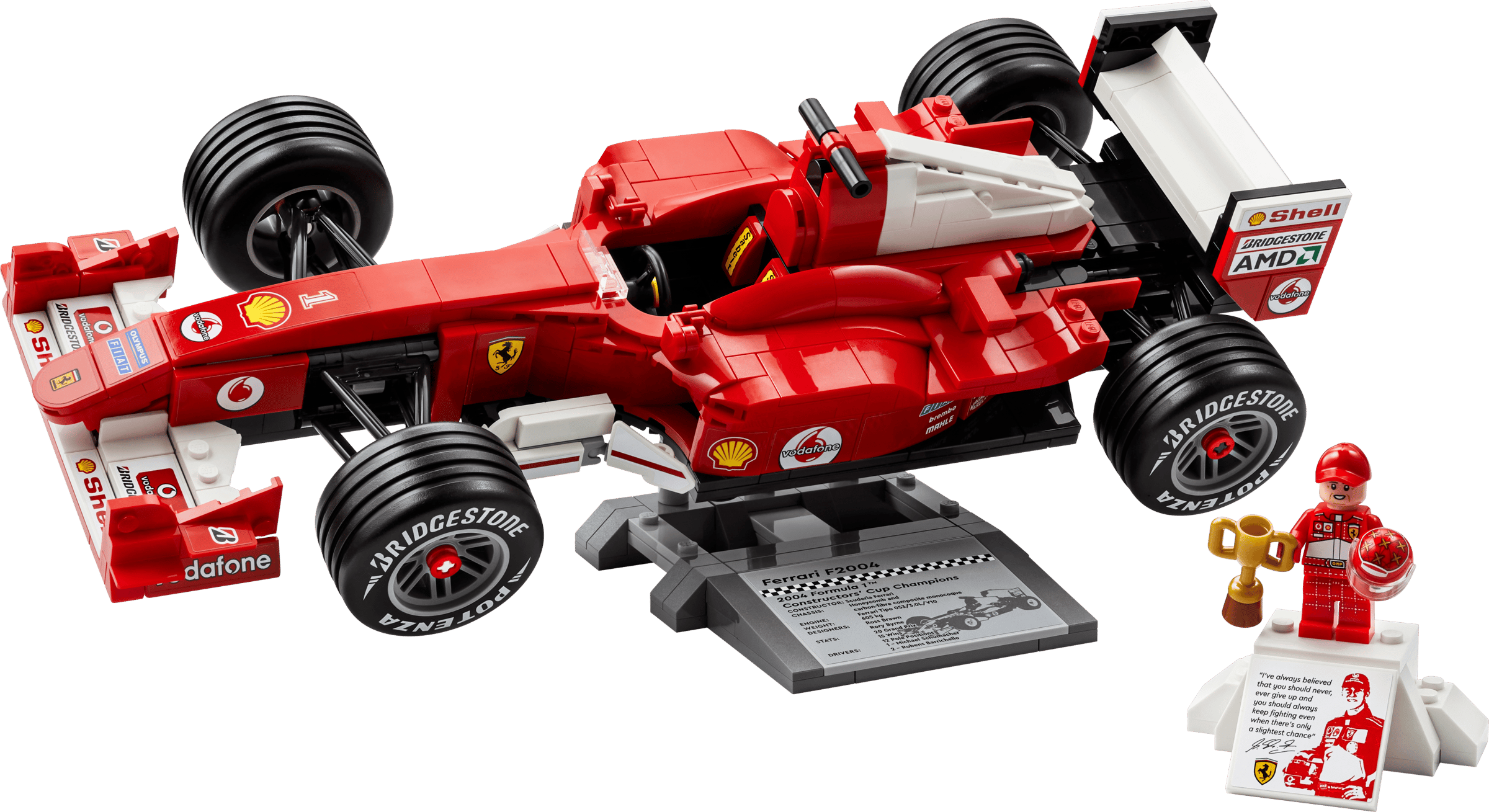 Compatible - Icons - 11375 - Ferrari F2004 & Michael Schumacher - 735 Pieces