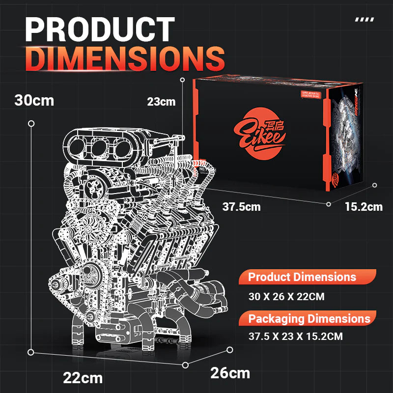 Eikee - Y15001 - V8 Engine - 2347 Pieces - Dynamic Version Only
