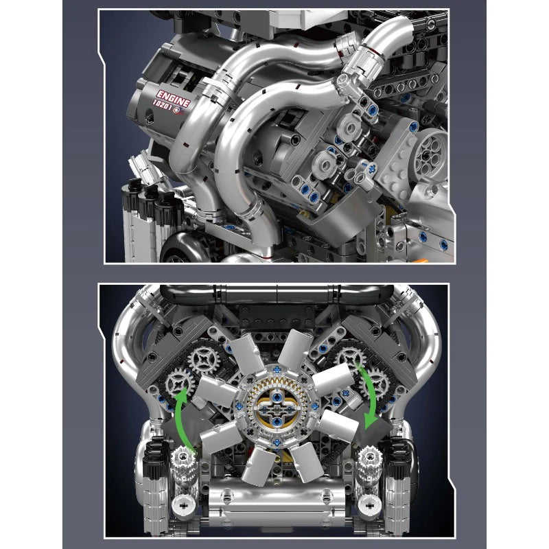 Mould King - 10201 - The Bugatti Chiron V16 Engine - 2024 Pieces
