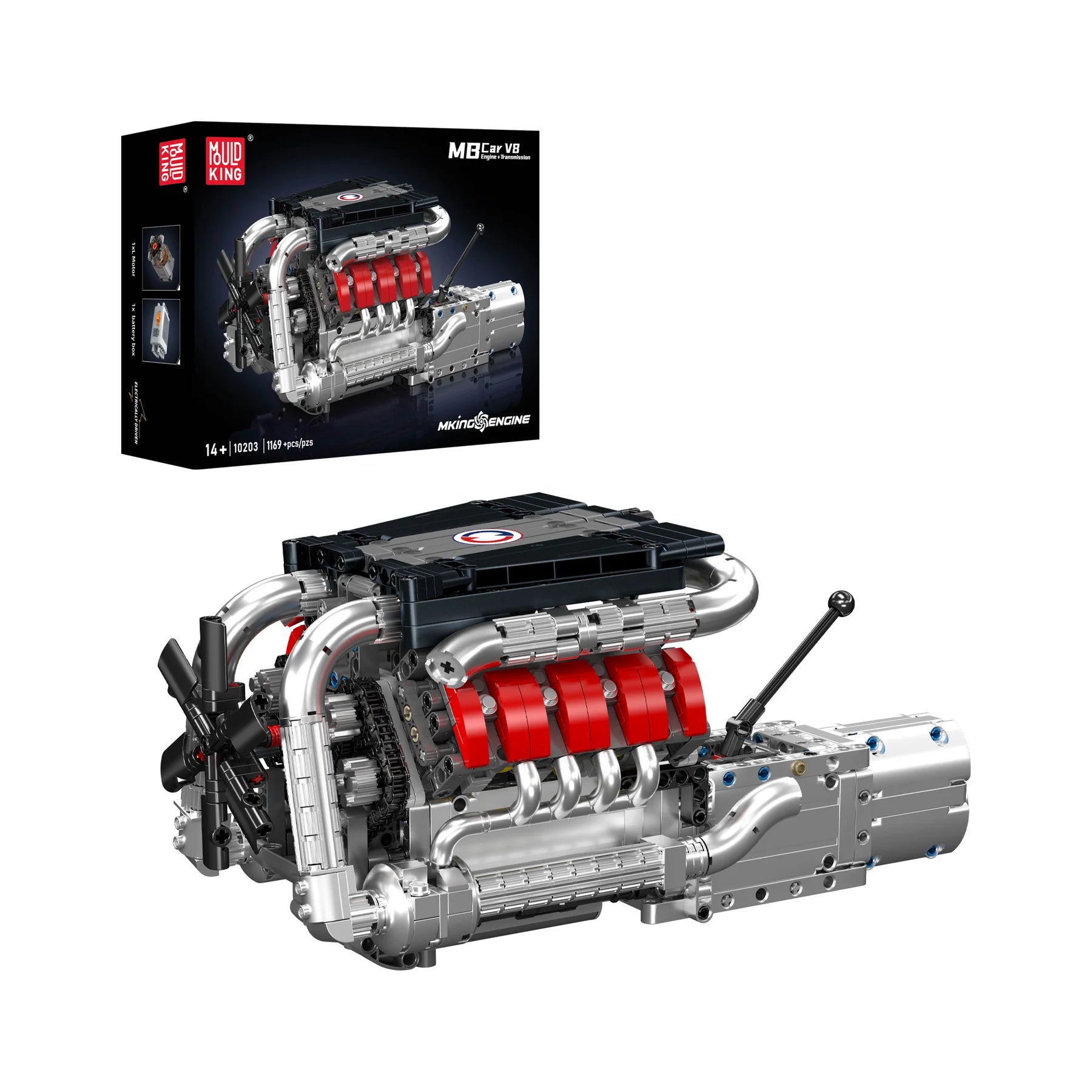 Mould King - 10203 - M Power V8 Engine & Gearbox - 1169 Pieces