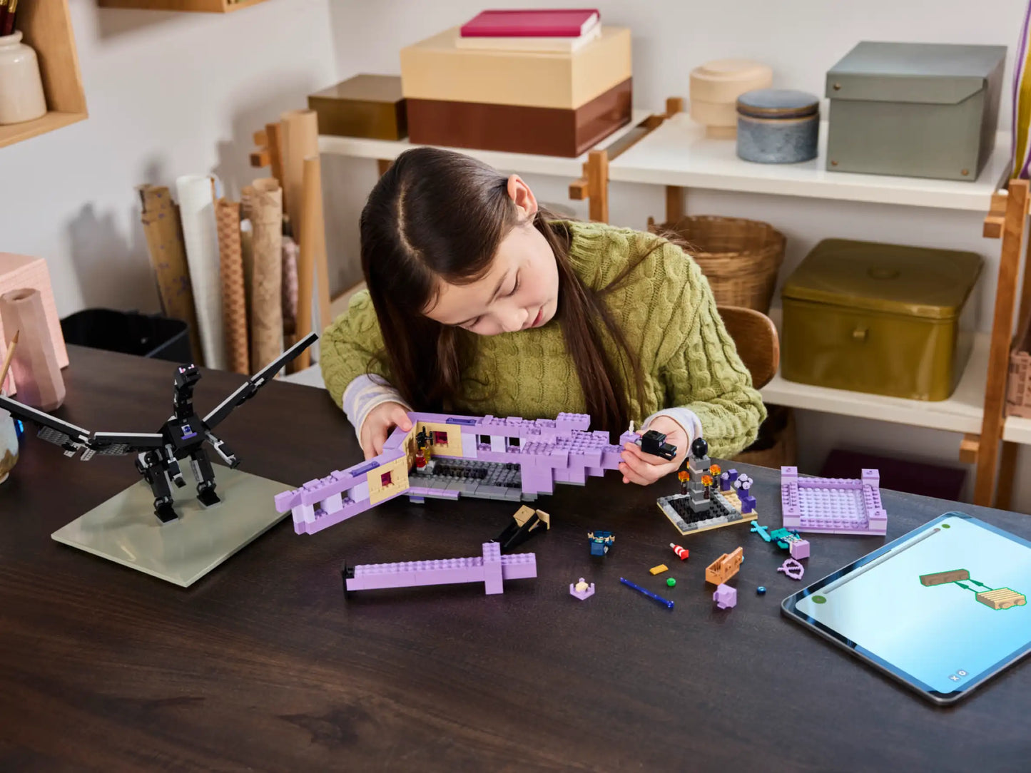 Compatible - 21264 - Minecraft - The Ender Dragon And End Ship - 657 Pieces