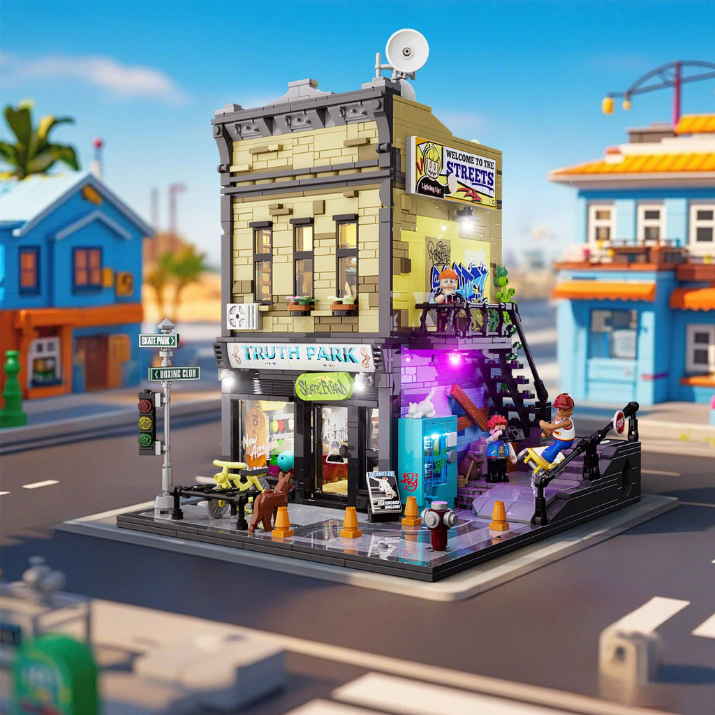 Funwhole/Lumibricks - F9051 -  Town Series - Skate Shop - 1573 Pieces